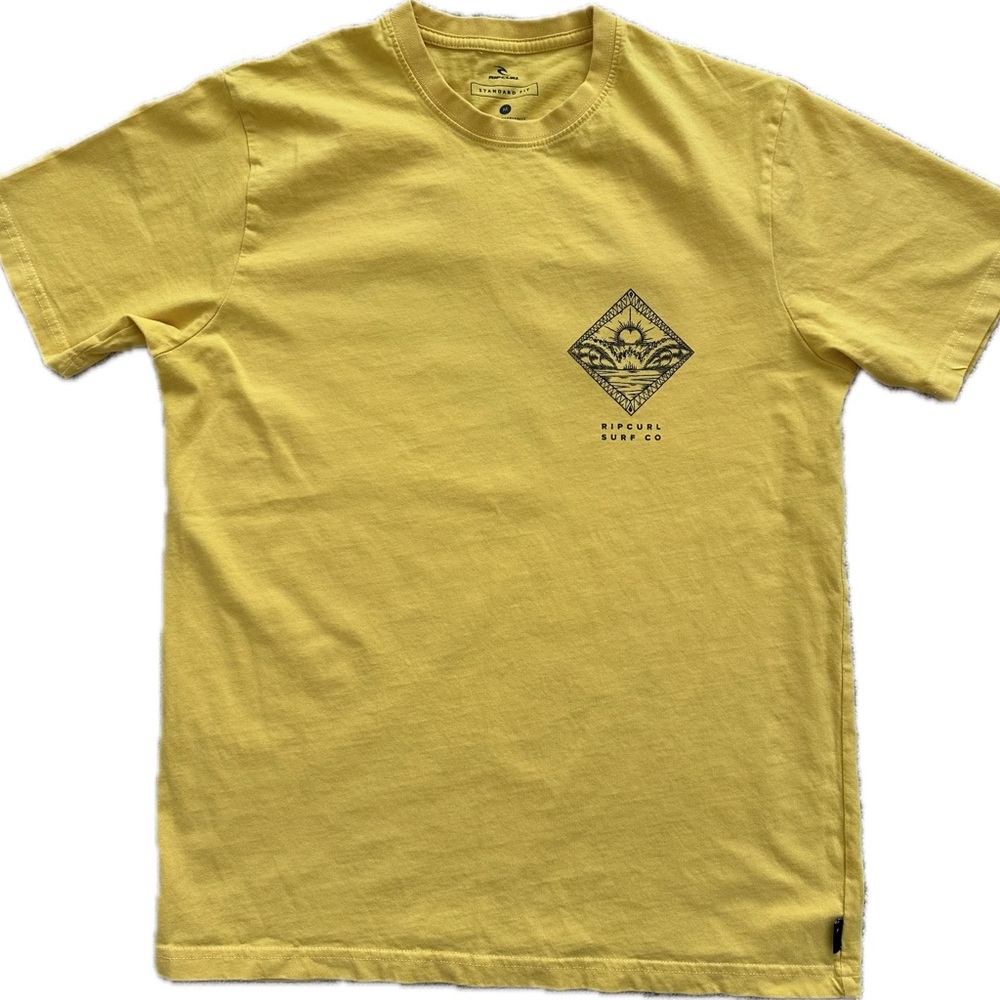Rip Curl Yellow Short Sleeve Tee with Minimalist Logo